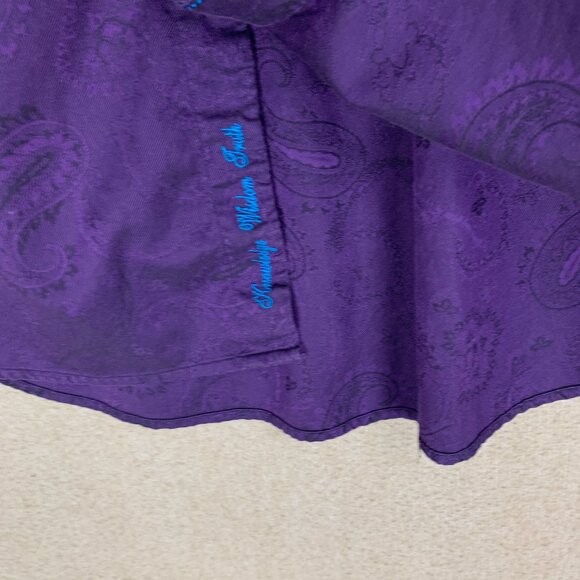 ROBERT GRAHAM SHIRT 2XL MENS BUTTON UP PURPLE PAISLEY VICTORIAN FLIP CUFF - Picture 5 of 14